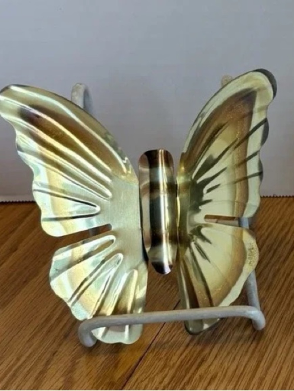 Brass Butterfly Napkin Holder - Gold Tone